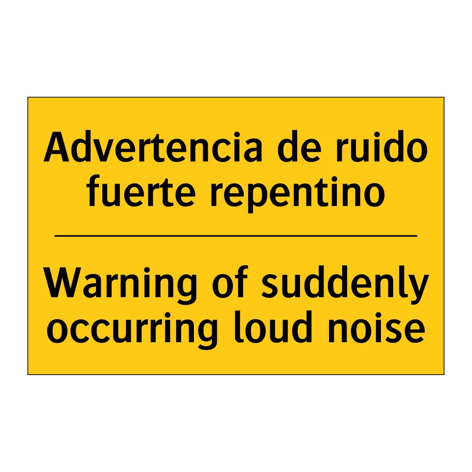 Advertencia de ruido fuerte repentino - Warning of suddenly occurring loud noise