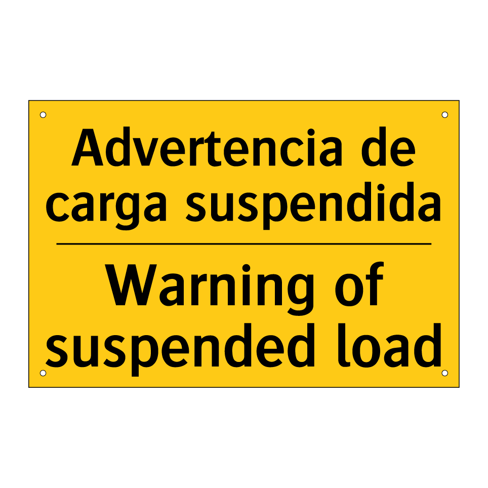 Advertencia de carga suspendida - Warning of suspended load