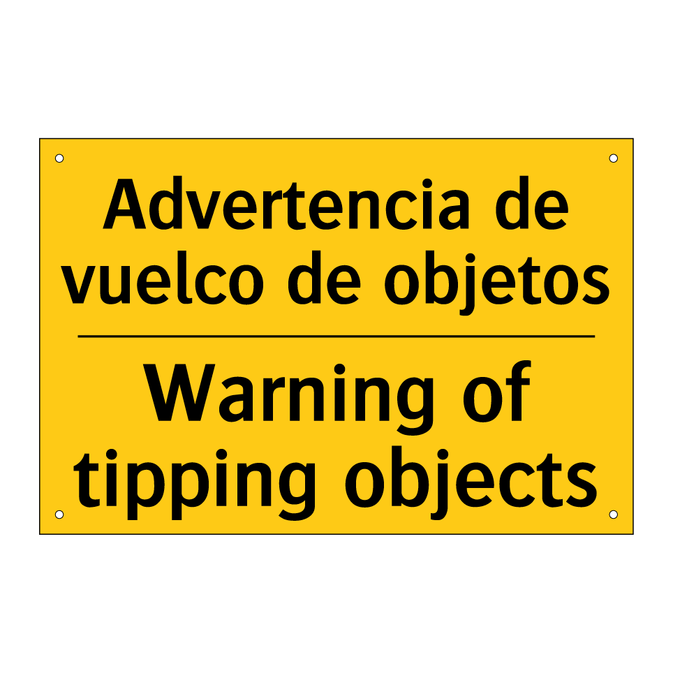 Advertencia de vuelco de objetos - Warning of tipping objects