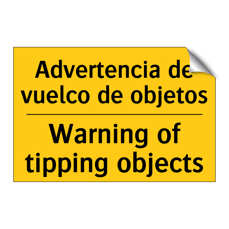 Advertencia de vuelco de objetos - Warning of tipping objects