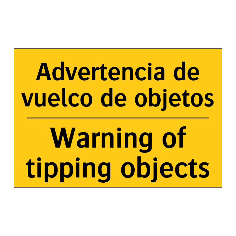 Advertencia de vuelco de objetos - Warning of tipping objects