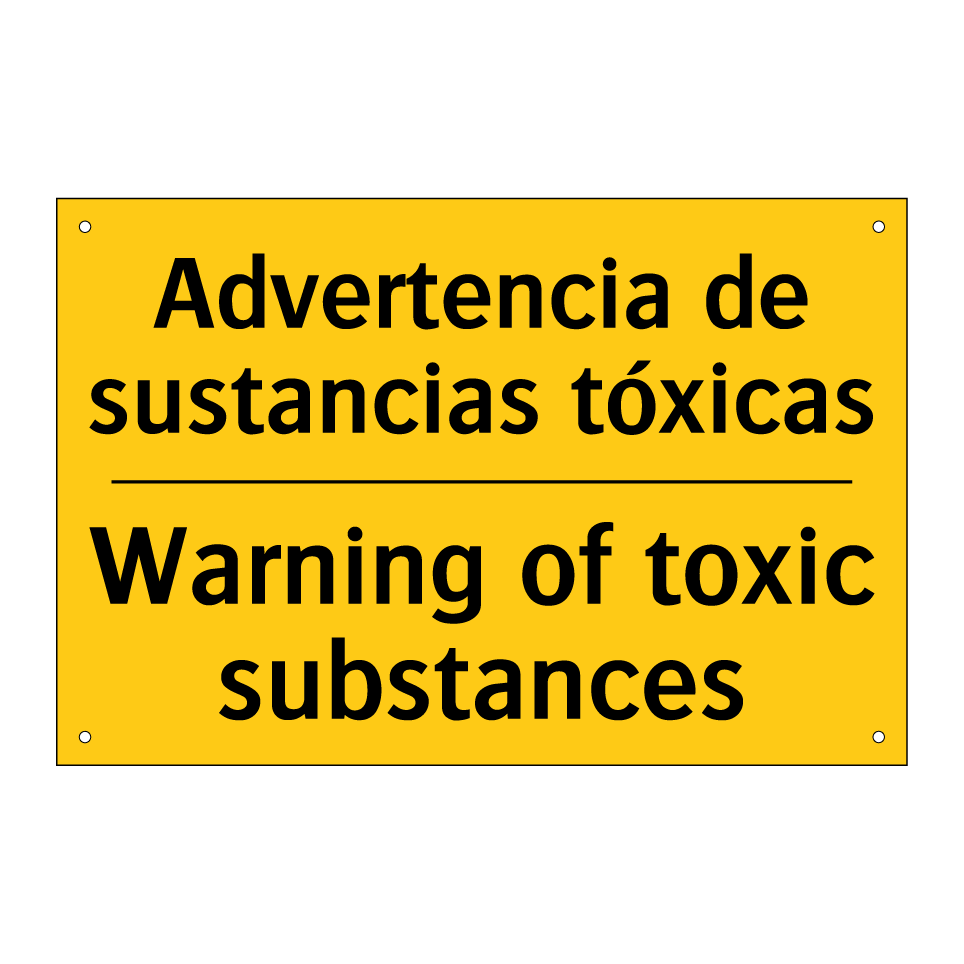 Advertencia de sustancias tóxicas - Warning of toxic substances