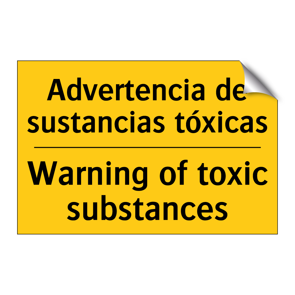Advertencia de sustancias tóxicas - Warning of toxic substances