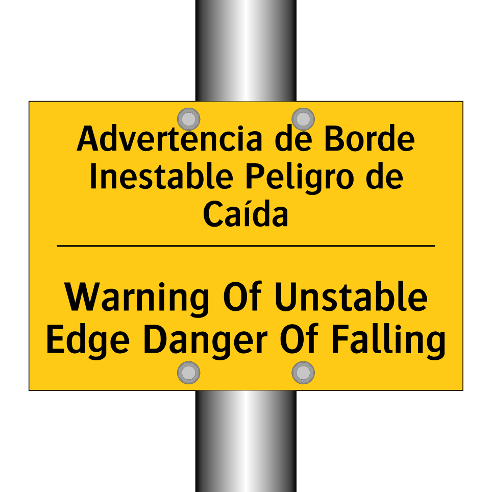 Advertencia de Borde Inestable Peligro de Caída - Warning Of Unstable Edge Danger Of Falling