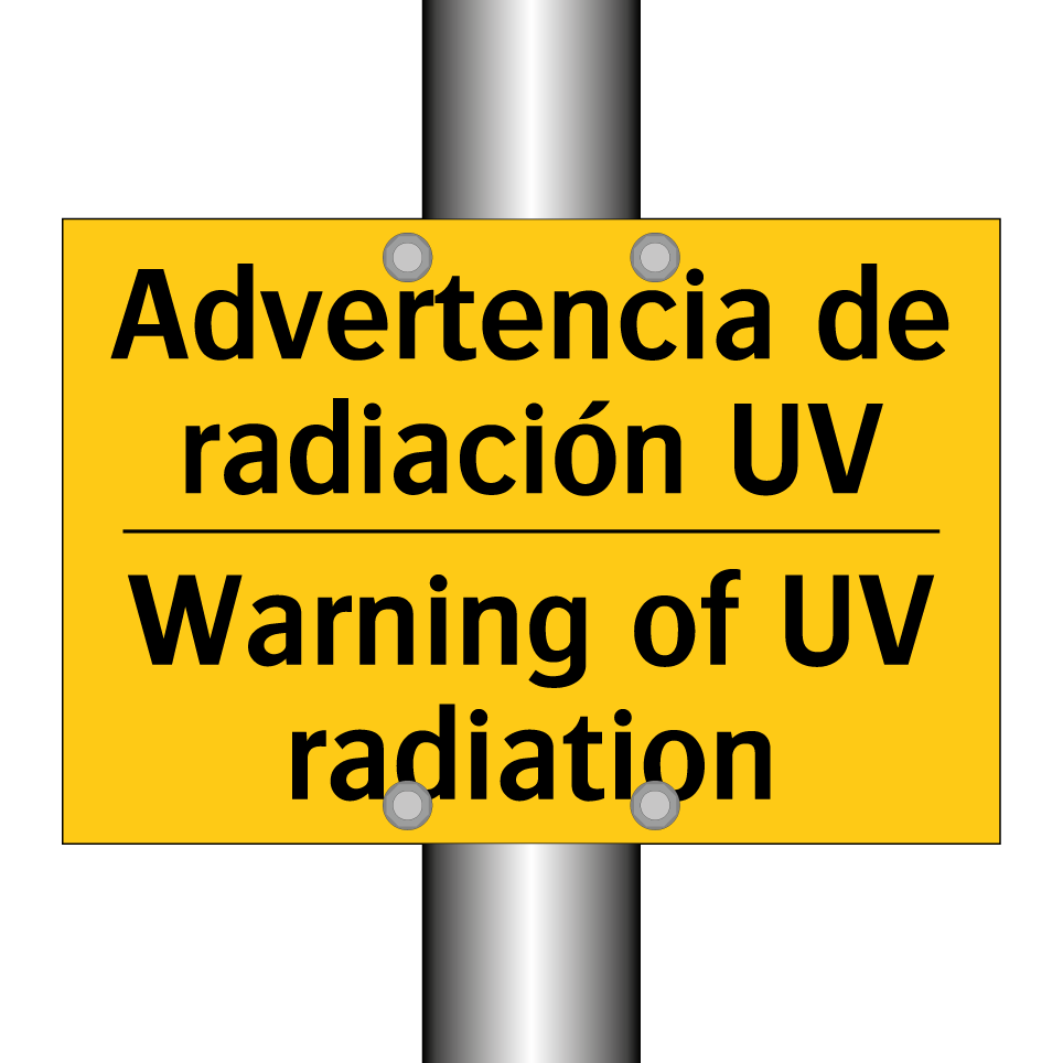 Advertencia de radiación UV - Warning of UV radiation