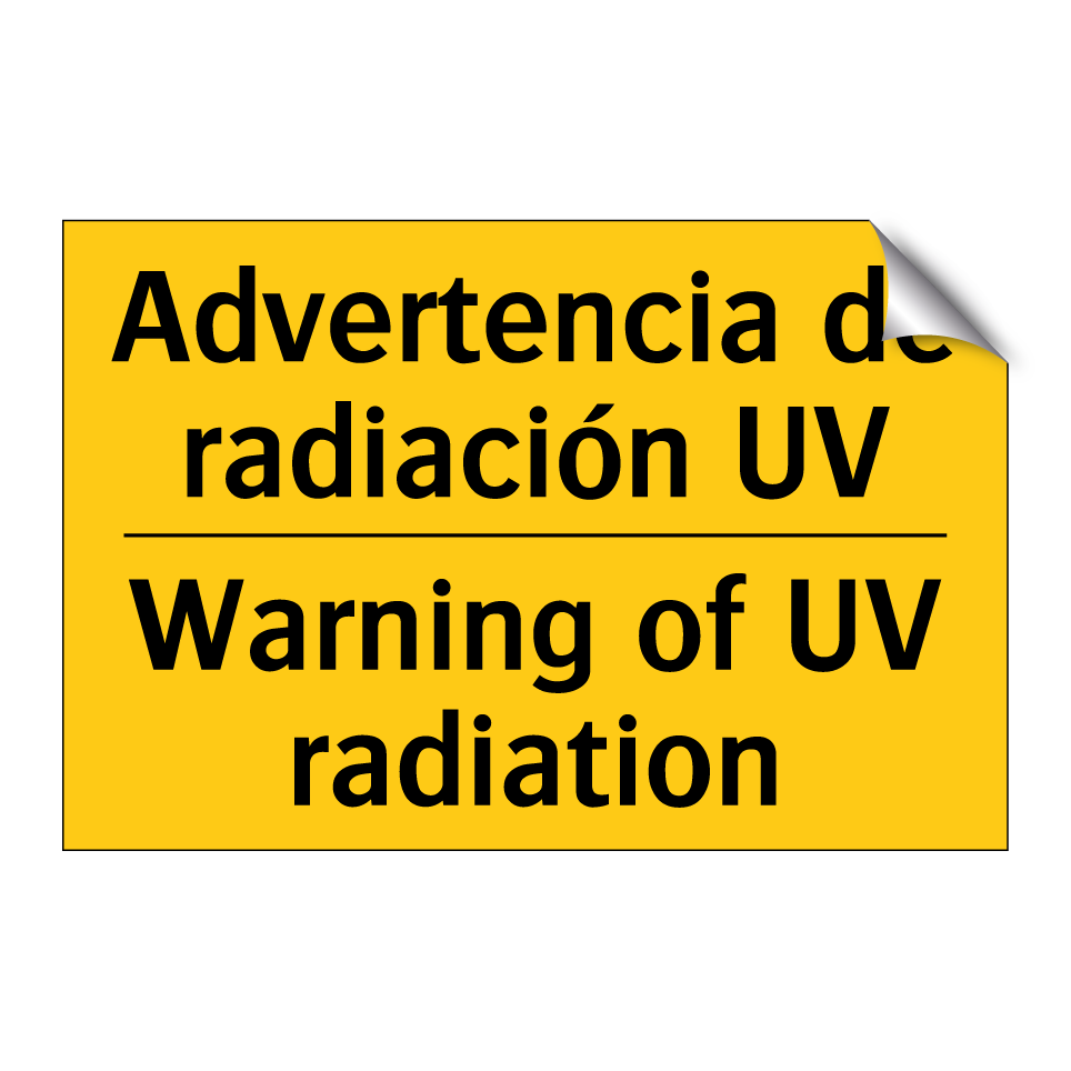 Advertencia de radiación UV - Warning of UV radiation