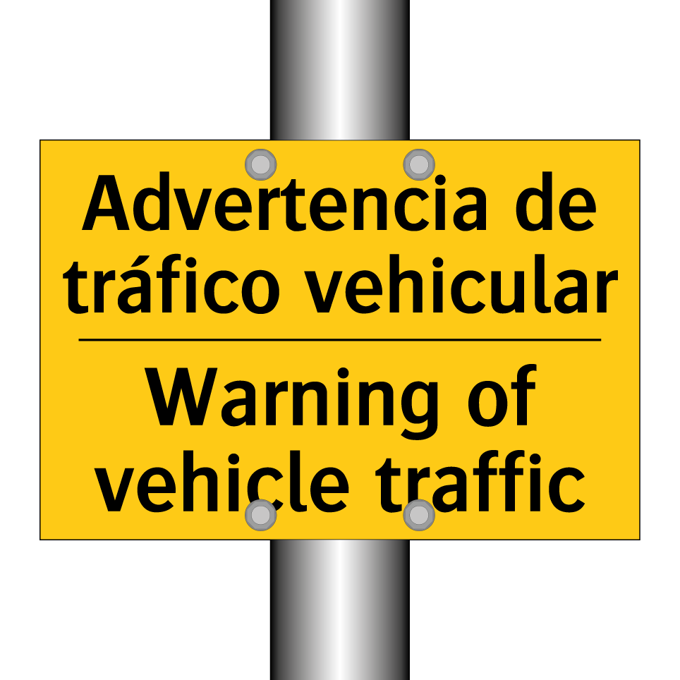 Advertencia de tráfico vehicular - Warning of vehicle traffic
