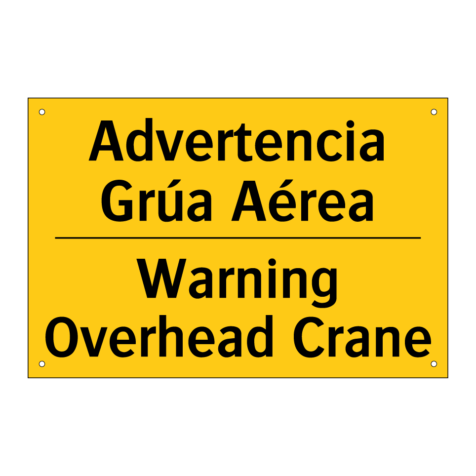 Advertencia Grúa Aérea - Warning Overhead Crane