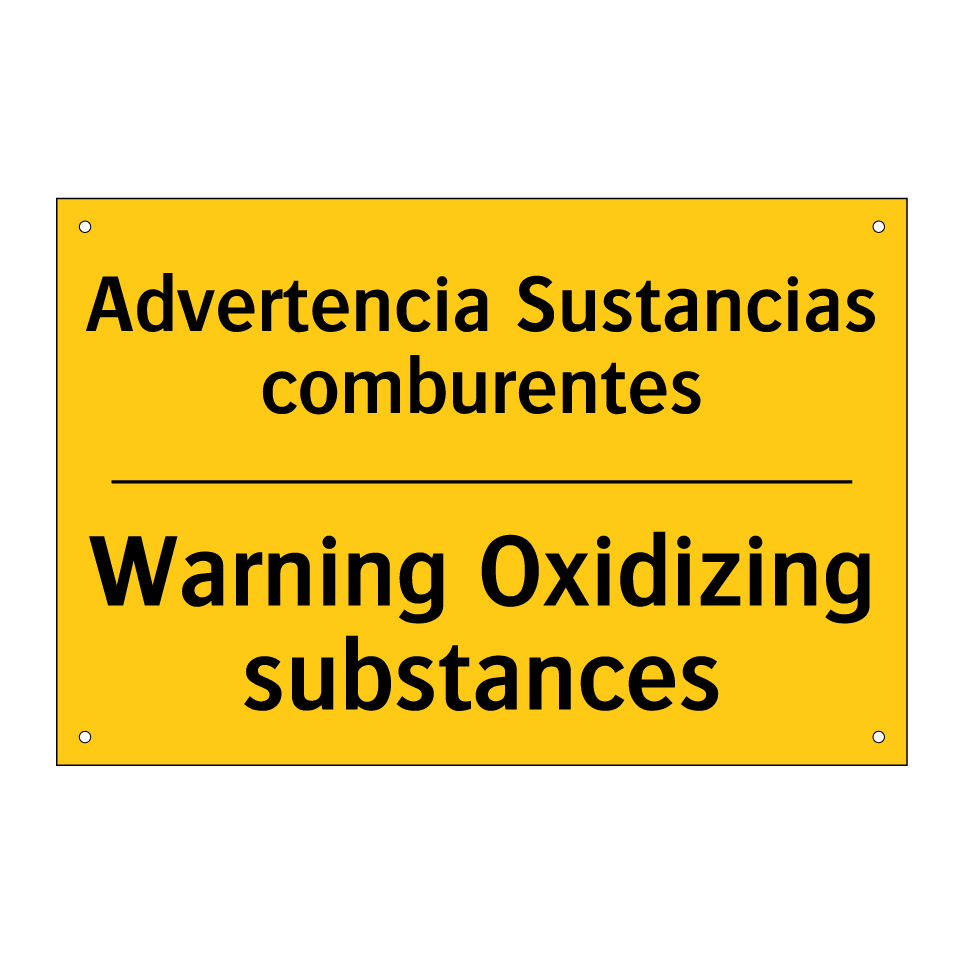 Advertencia Sustancias comburentes - Warning Oxidizing substances