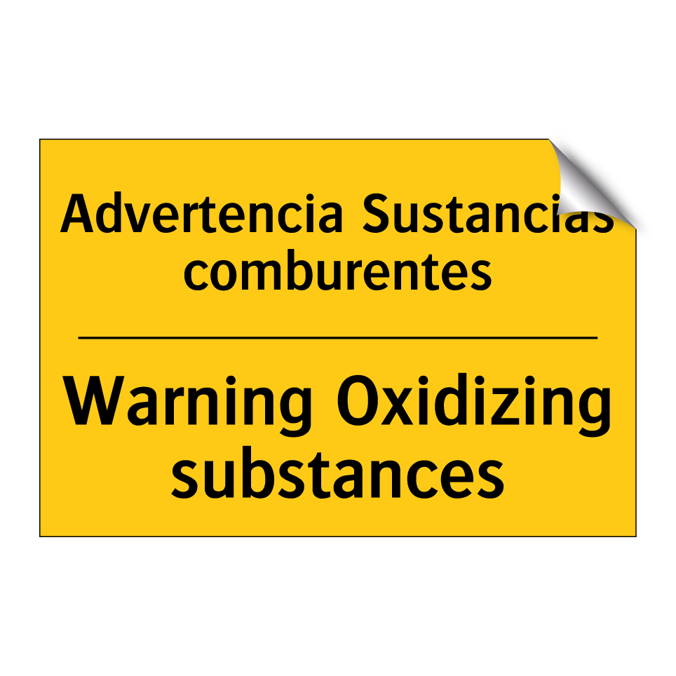 Advertencia Sustancias comburentes - Warning Oxidizing substances