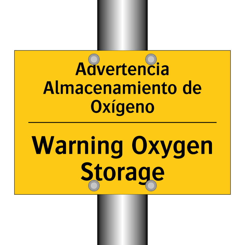 Advertencia Almacenamiento de Oxígeno - Warning Oxygen Storage