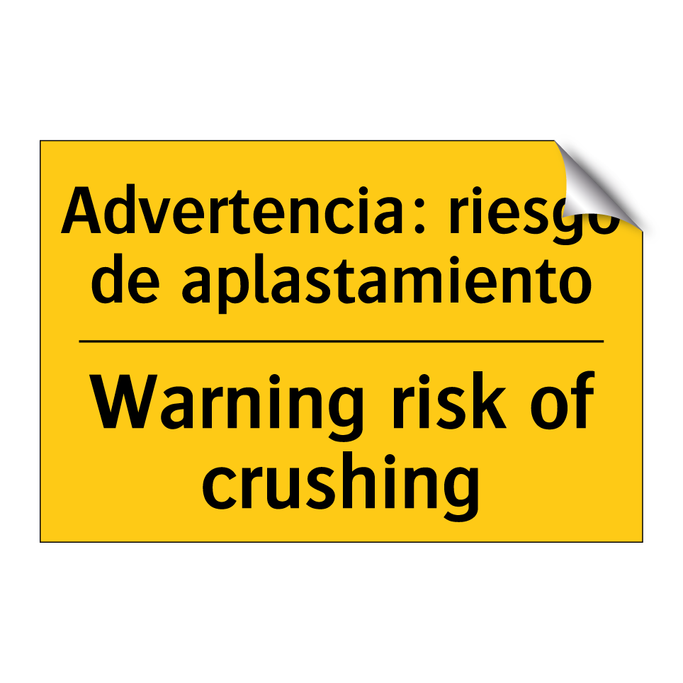 Advertencia: riesgo de aplastamiento - Warning risk of crushing