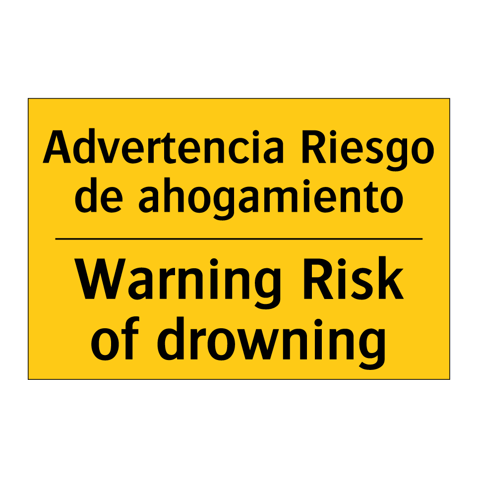 Advertencia Riesgo de ahogamiento - Warning Risk of drowning