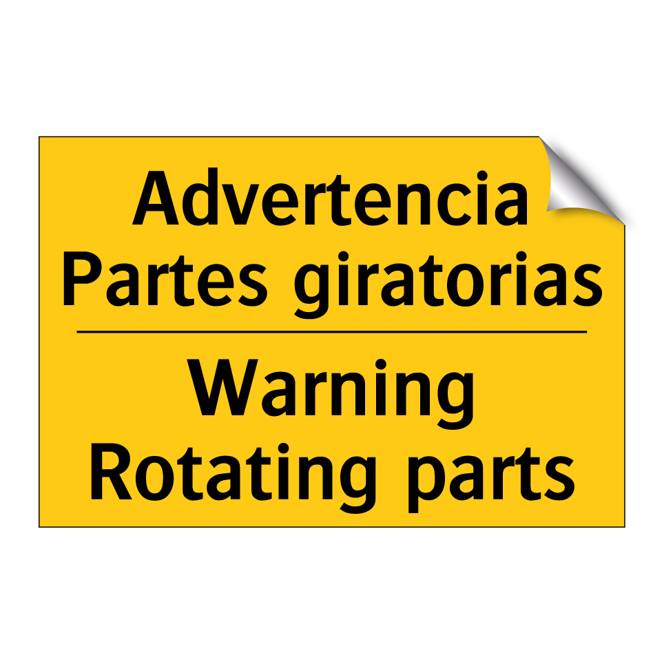 Advertencia Partes giratorias - Warning Rotating parts