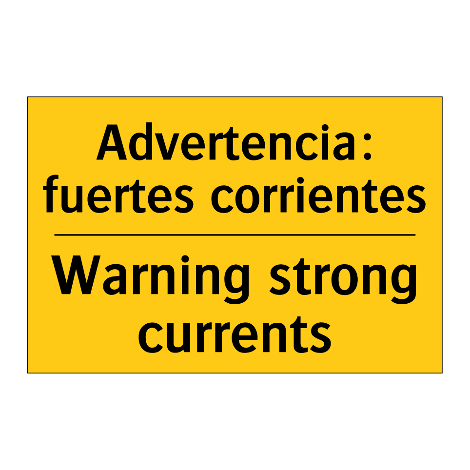Advertencia: fuertes corrientes - Warning strong currents
