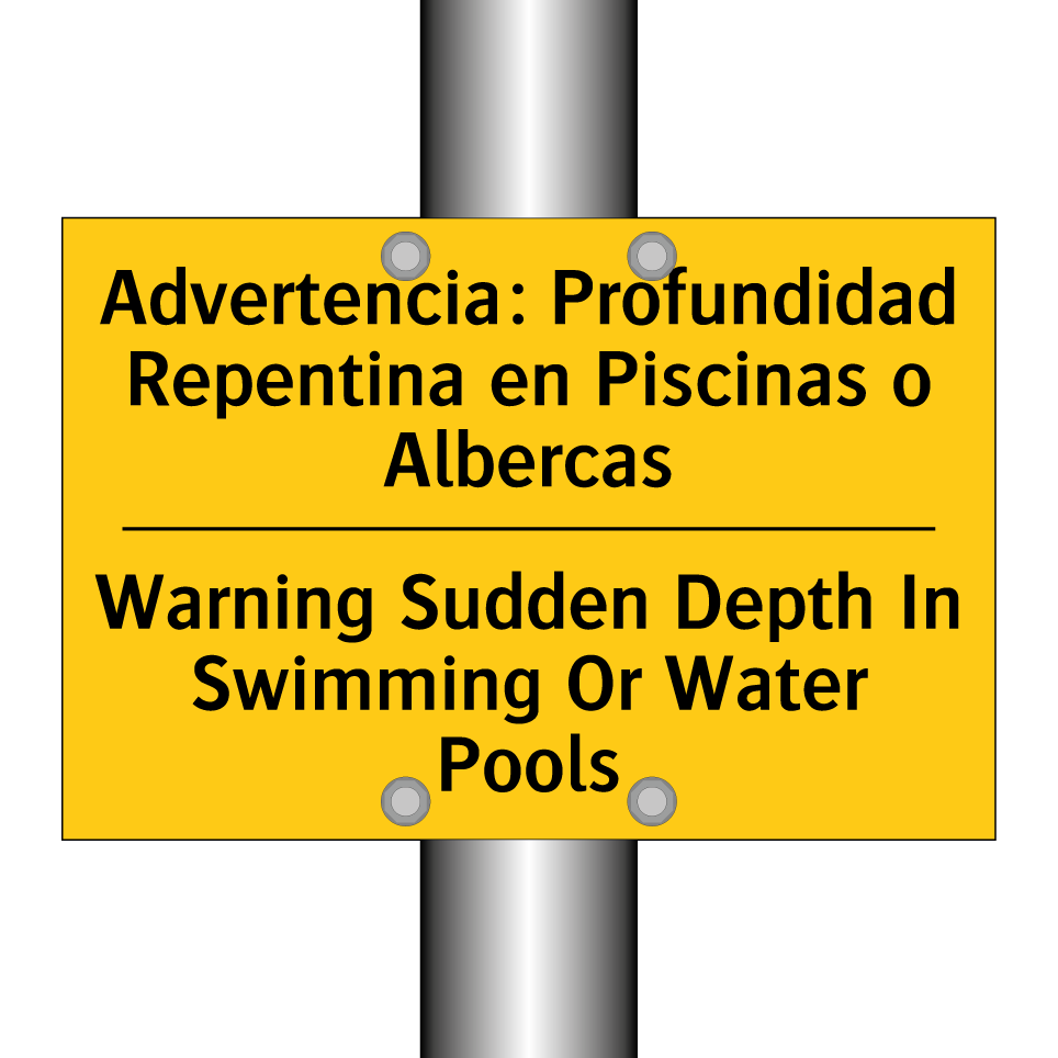 Advertencia: Profundidad Repentina en Piscinas o Albercas - Warning Sudden Depth In Swimming Or Water Pools