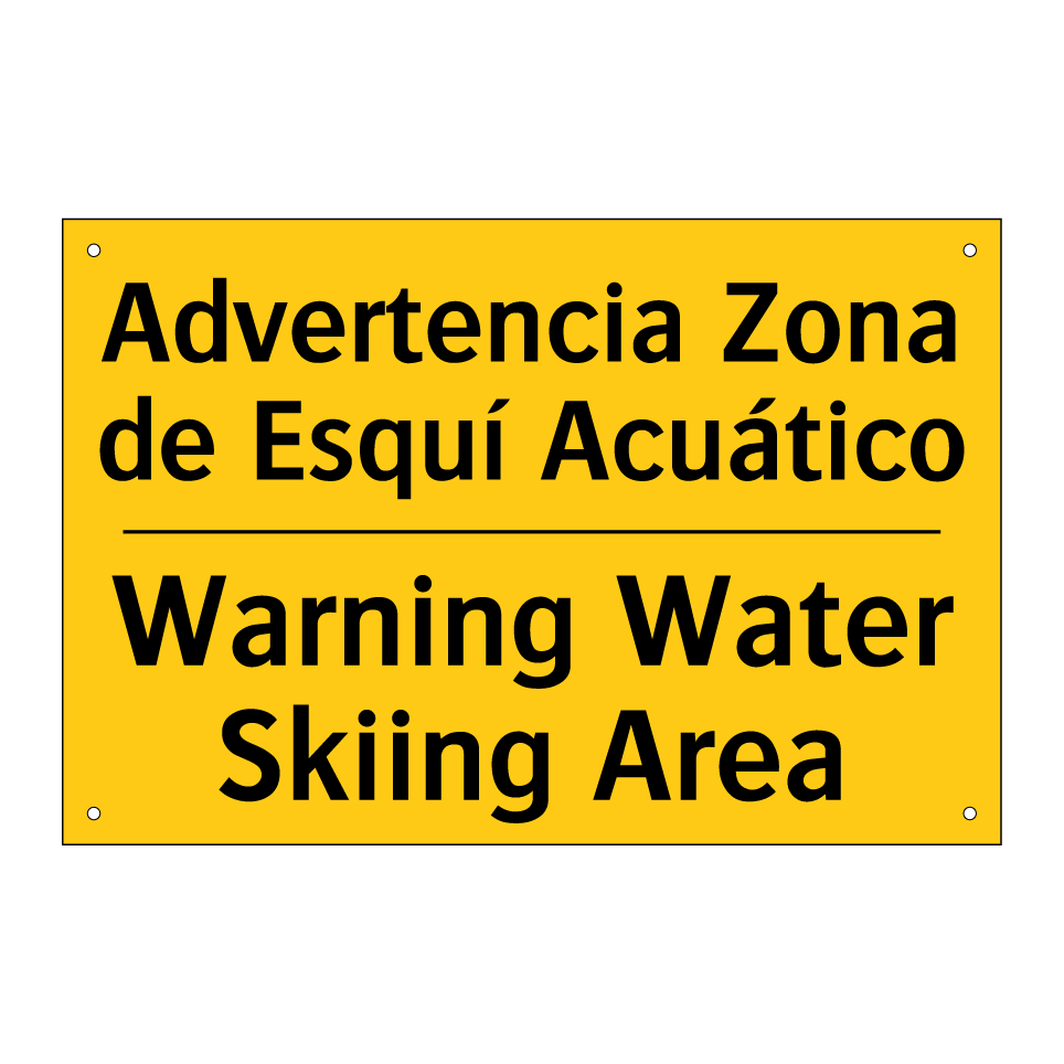Advertencia Zona de Esquí Acuático - Warning Water Skiing Area