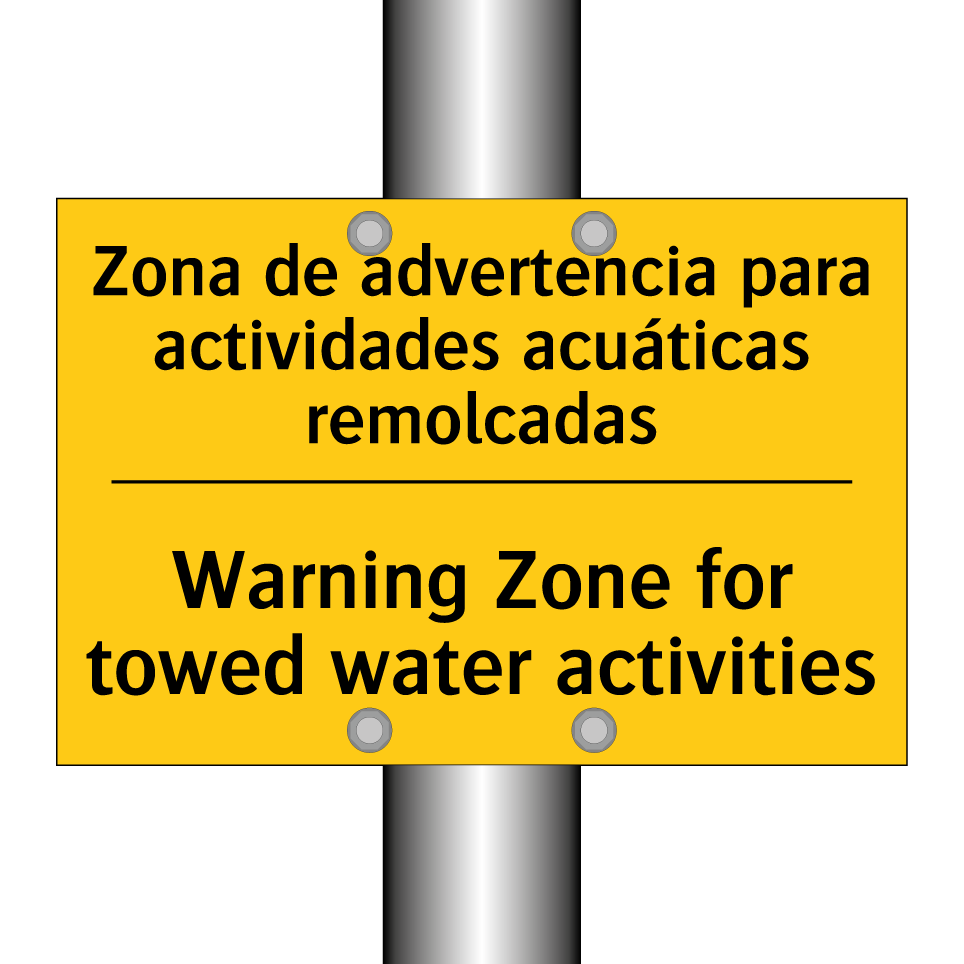 Zona de advertencia para actividades acuáticas remolcadas - Warning Zone for towed water activities