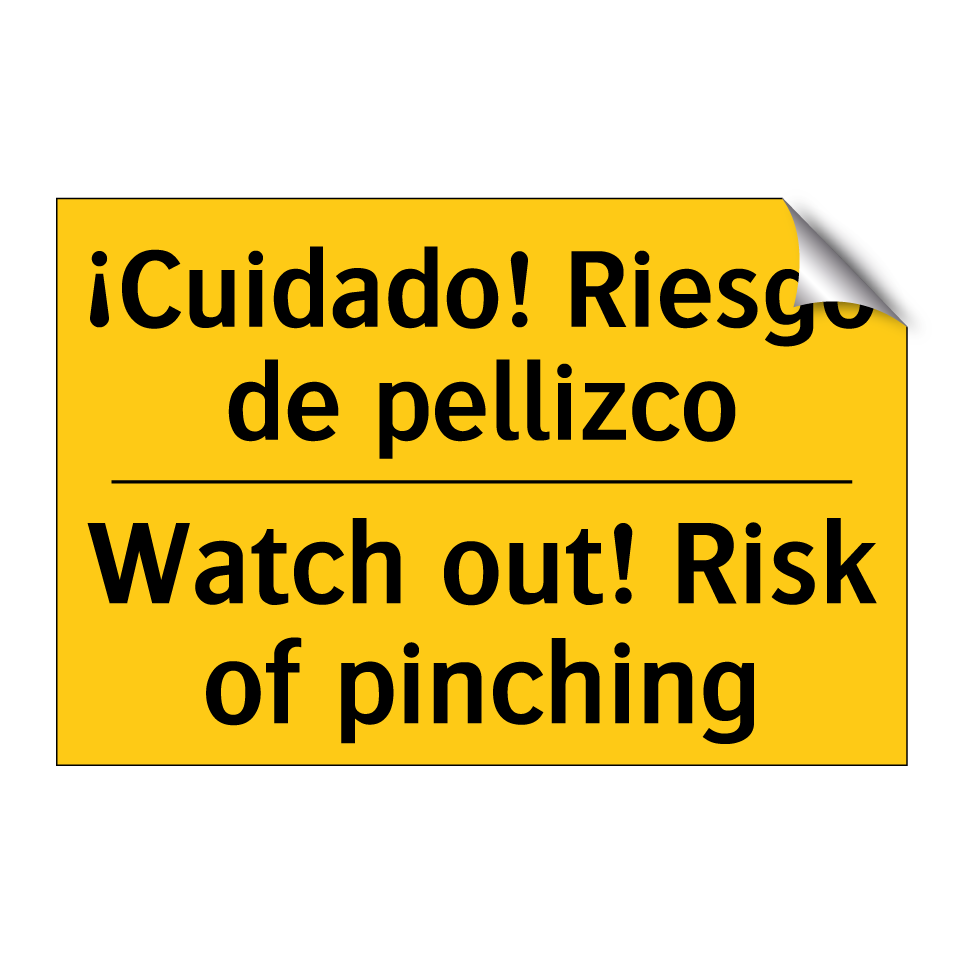 ¡Cuidado! Riesgo de pellizco - Watch out! Risk of pinching