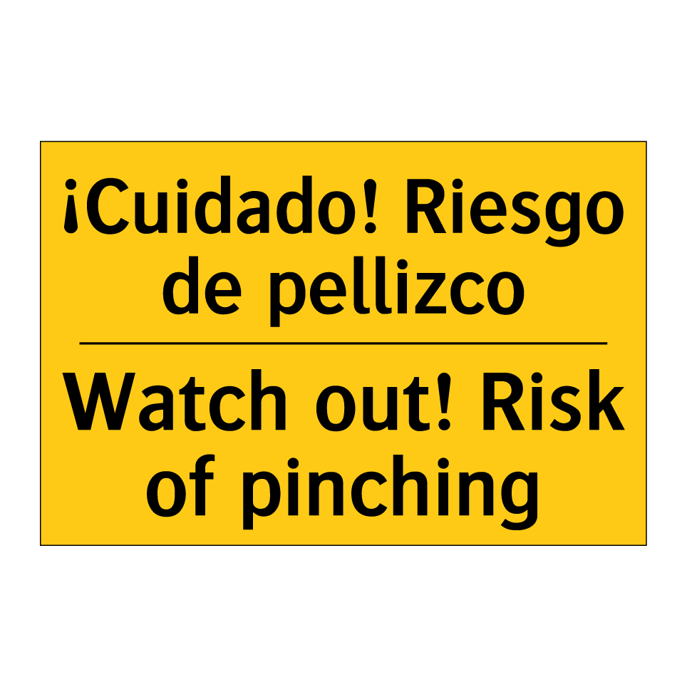 ¡Cuidado! Riesgo de pellizco - Watch out! Risk of pinching
