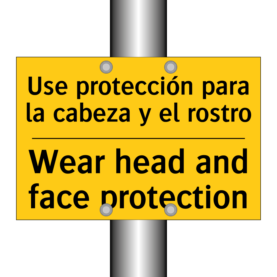 Use protección para la cabeza y el rostro - Wear head and face protection