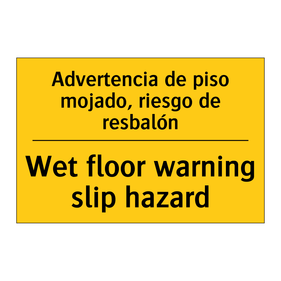 Advertencia de piso mojado, riesgo de resbalón - Wet floor warning slip hazard
