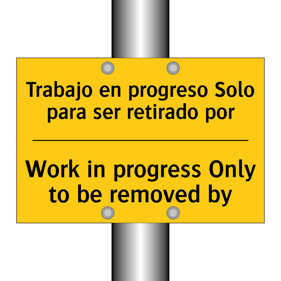 Trabajo en progreso Solo para ser retirado por - Work in progress Only to be removed by