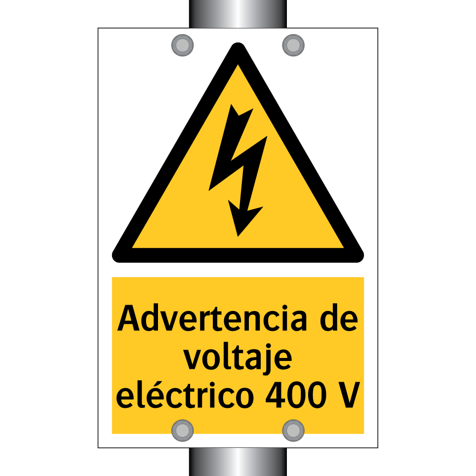 Advertencia de voltaje eléctrico 400 V