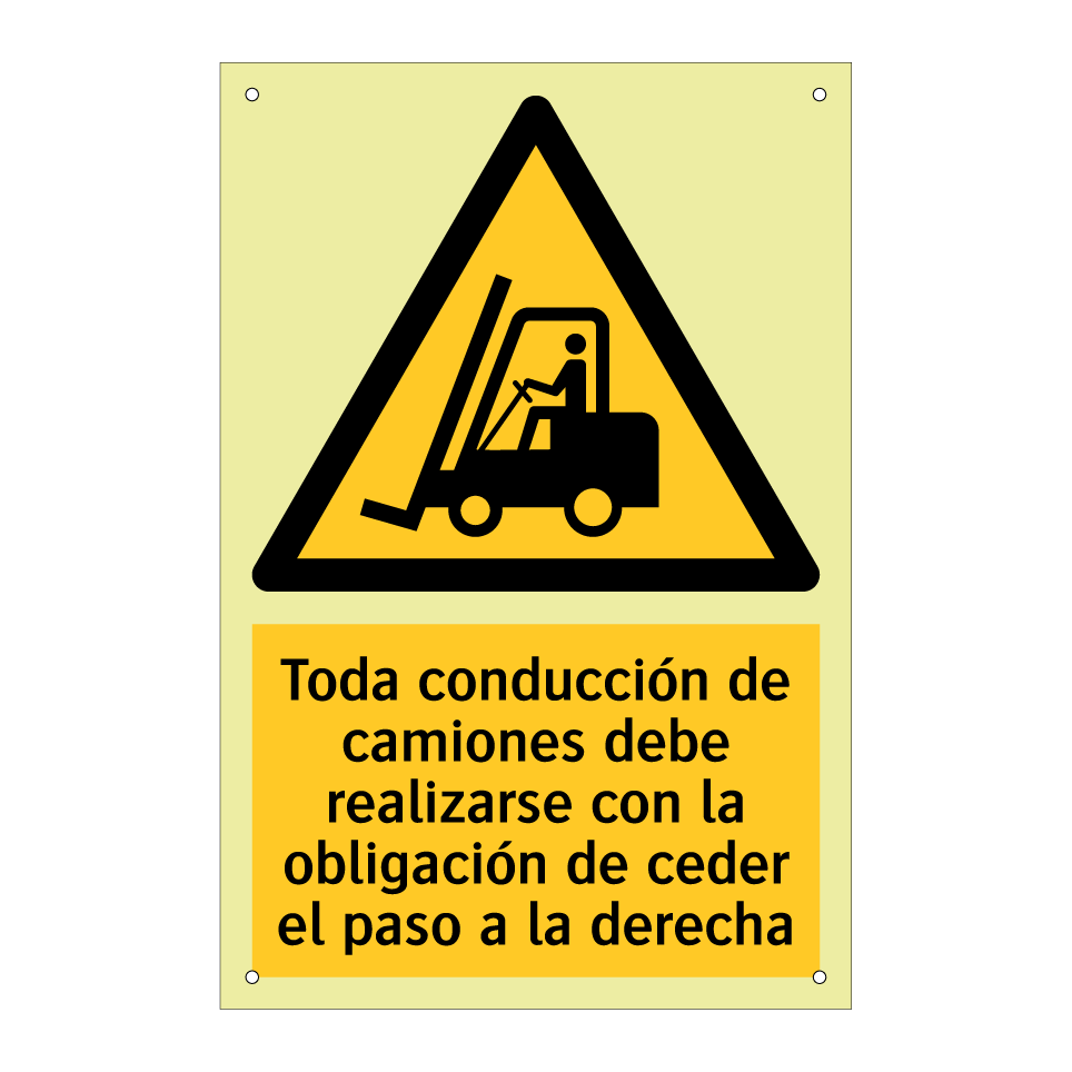Toda conducción de camiones debe realizarse con la obligación de ceder el paso a la derecha