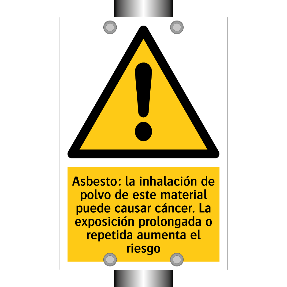 Asbesto: la inhalación de polvo de este material puede causar cáncer. La exposición prolongada o repetida aumenta el riesgo