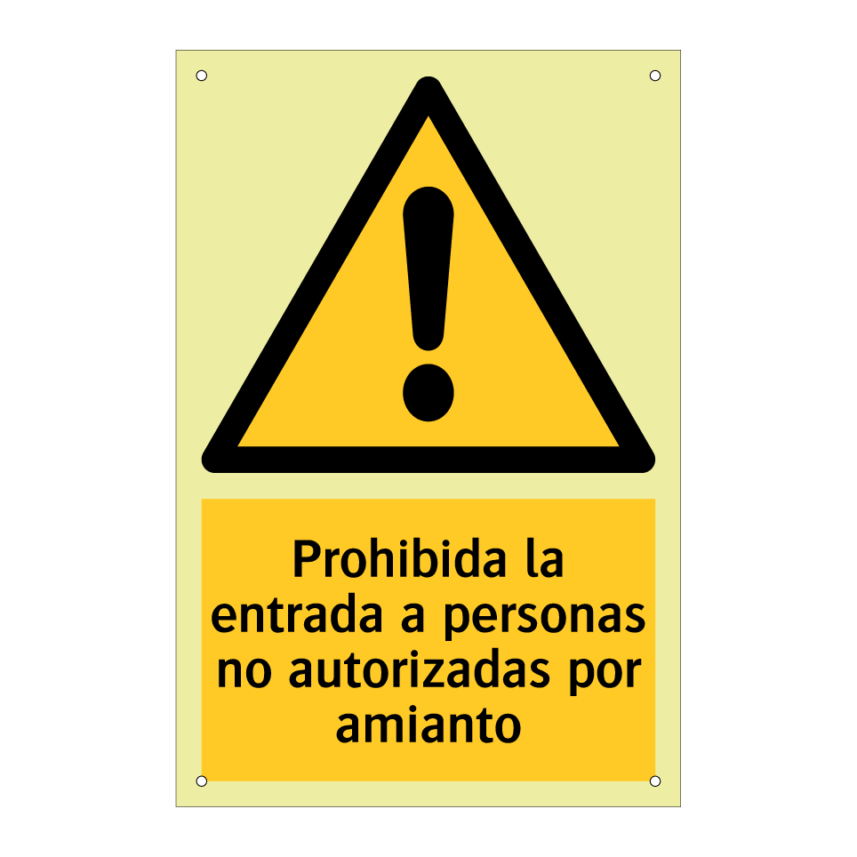 Prohibida la entrada a personas no autorizadas por amianto
