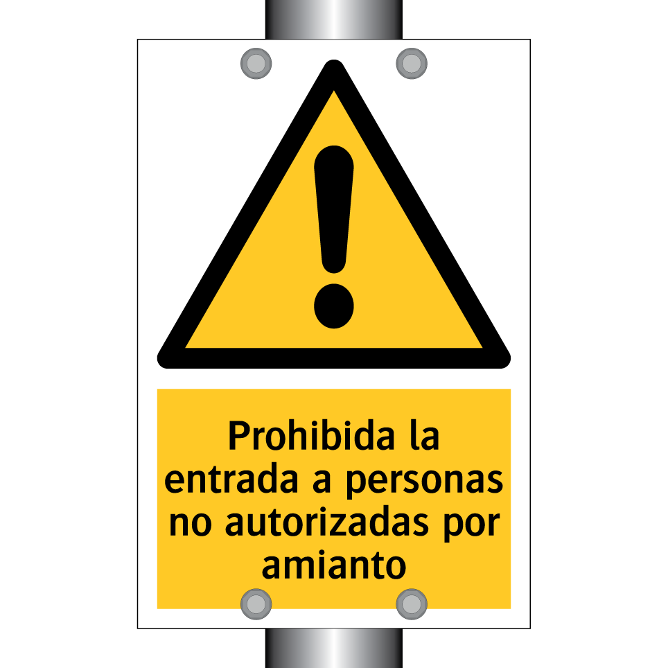 Prohibida la entrada a personas no autorizadas por amianto