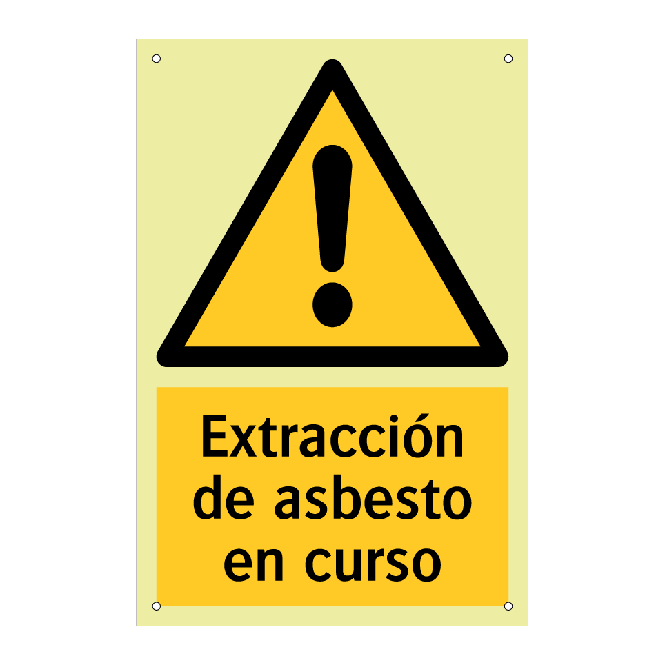 Extracción de asbesto en curso