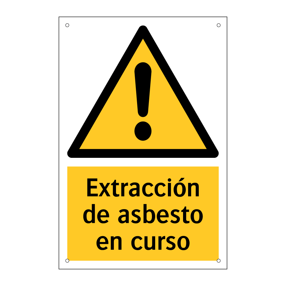 Extracción de asbesto en curso