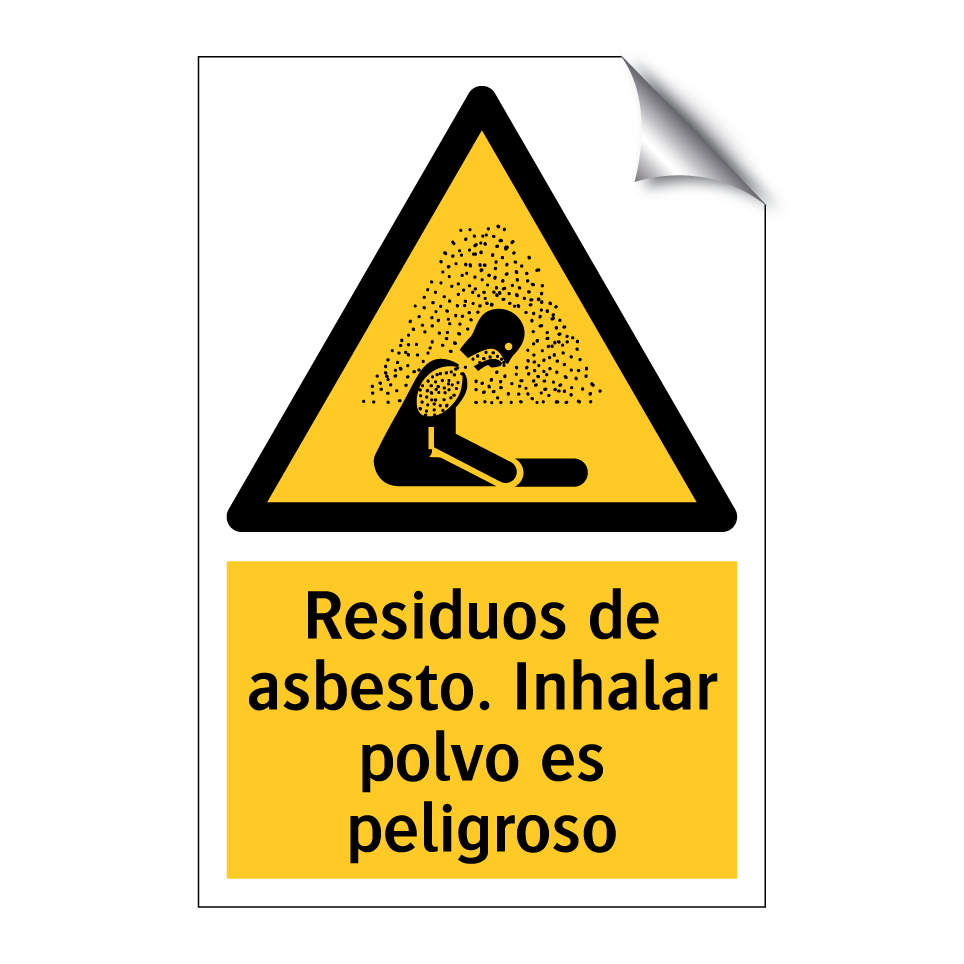 Residuos de asbesto. Inhalar polvo es peligroso