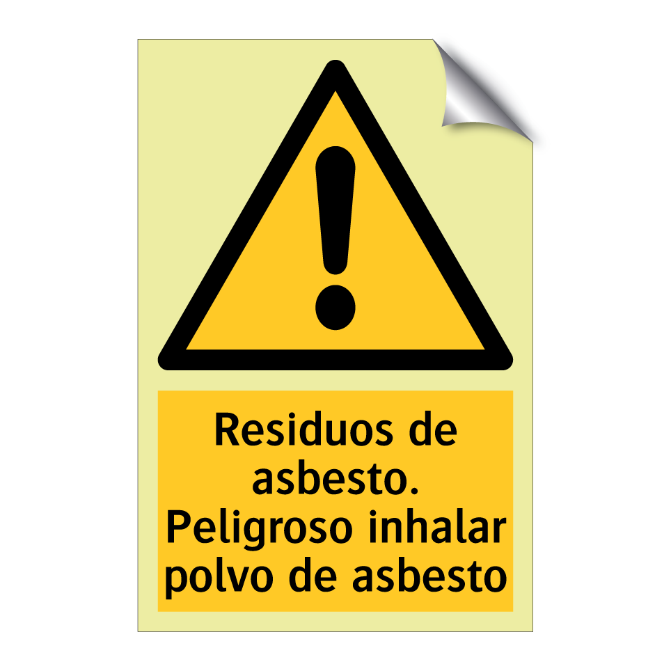Residuos de asbesto. Peligroso inhalar polvo de asbesto