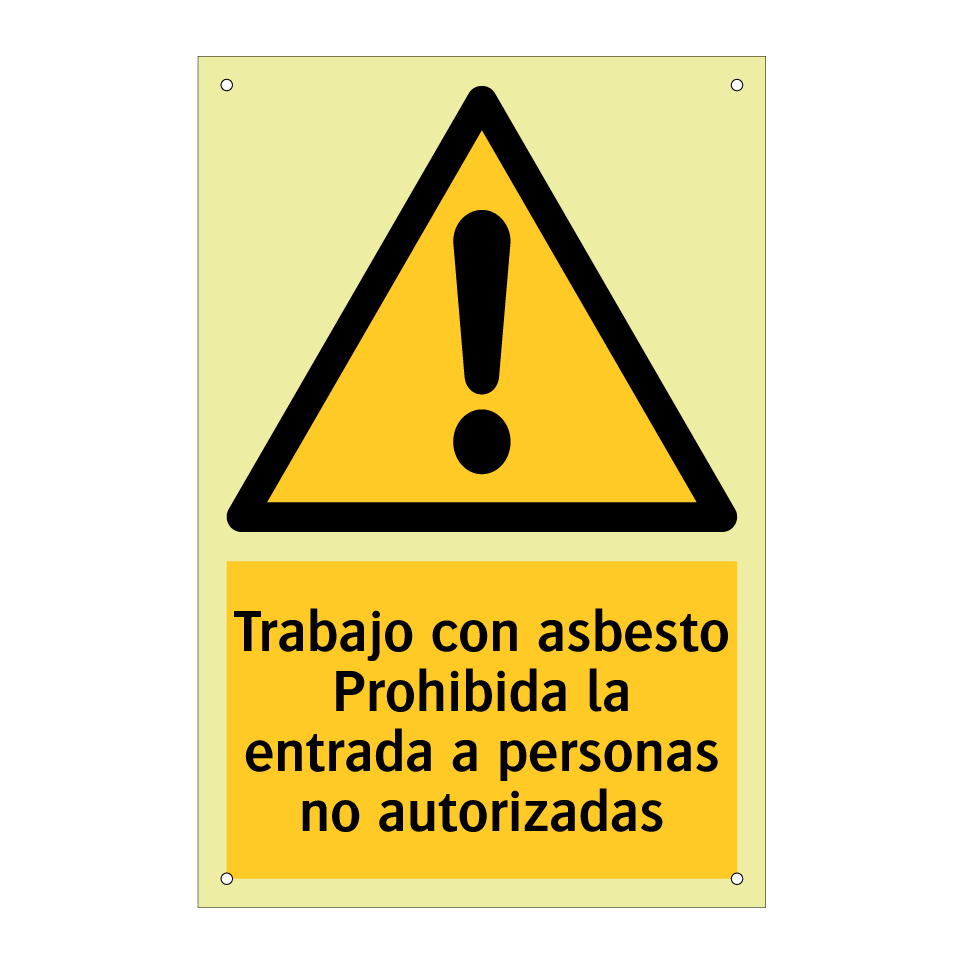 Trabajo con asbesto Prohibida la entrada a personas no autorizadas