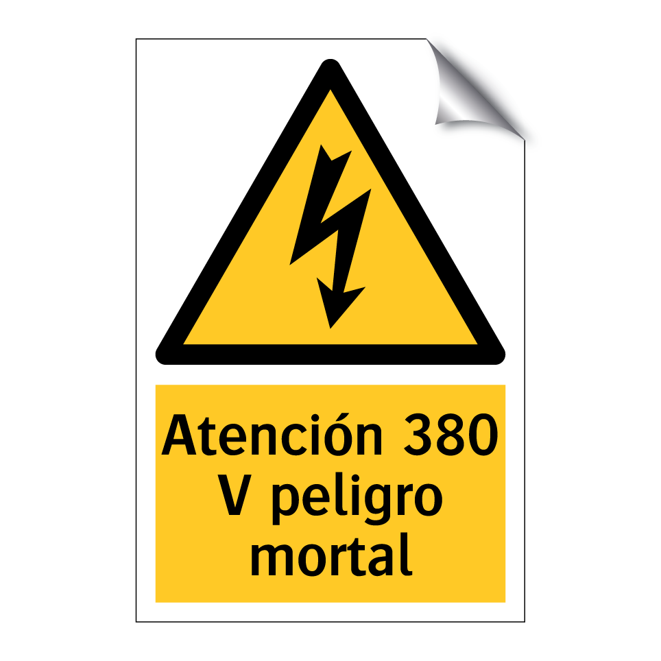 Atención 380 V peligro mortal