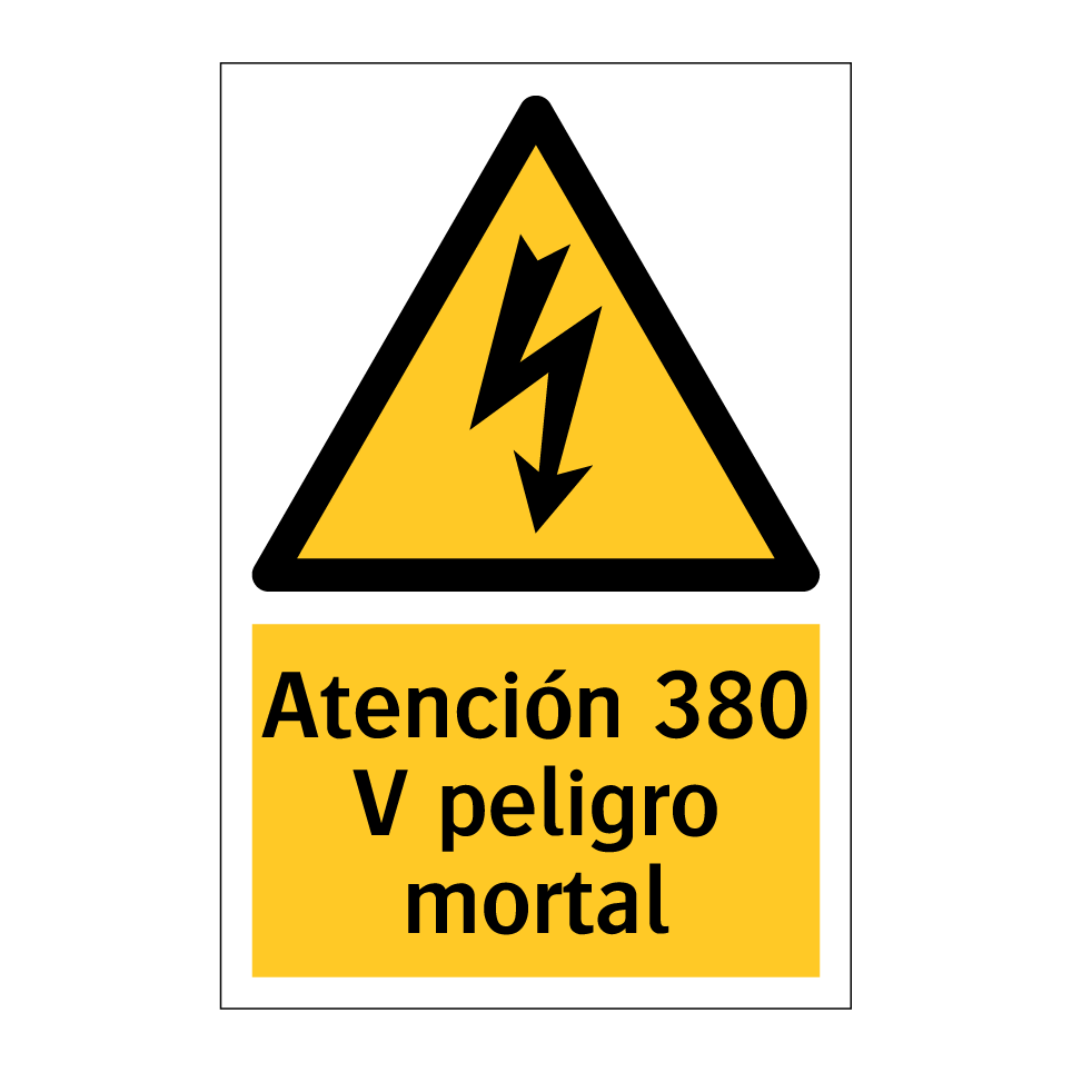 Atención 380 V peligro mortal