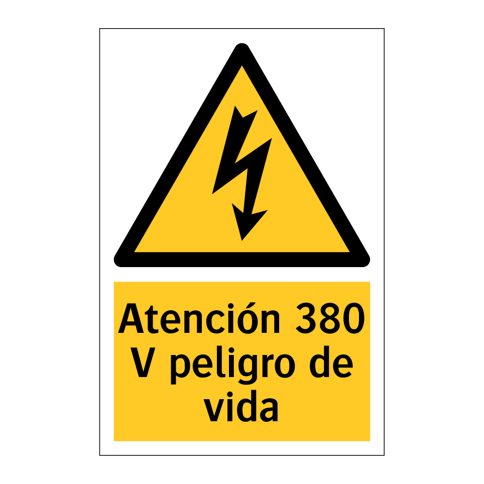 Atención 380 V peligro de vida