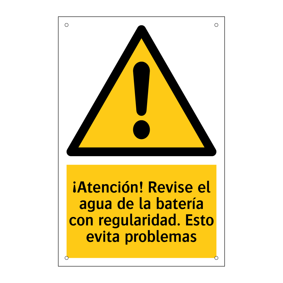¡Atención! Revise el agua de la batería con regularidad. Esto evita problemas