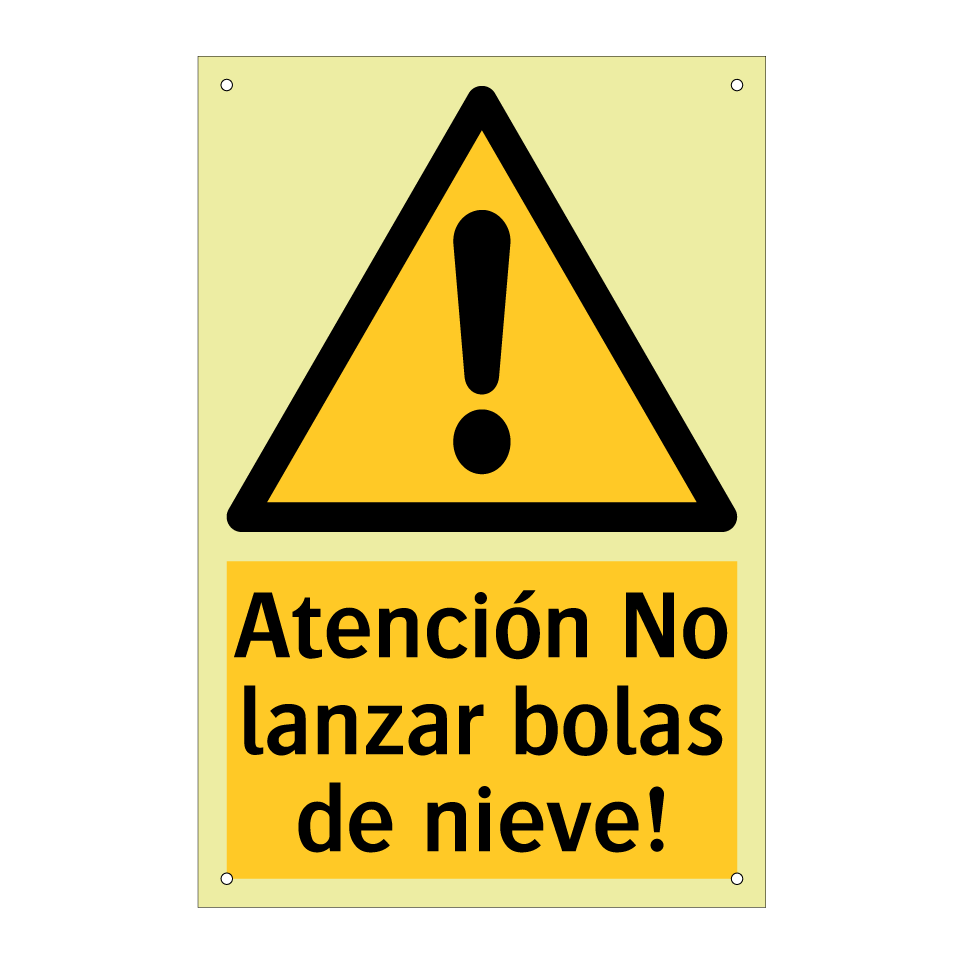 Atención No lanzar bolas de nieve!
