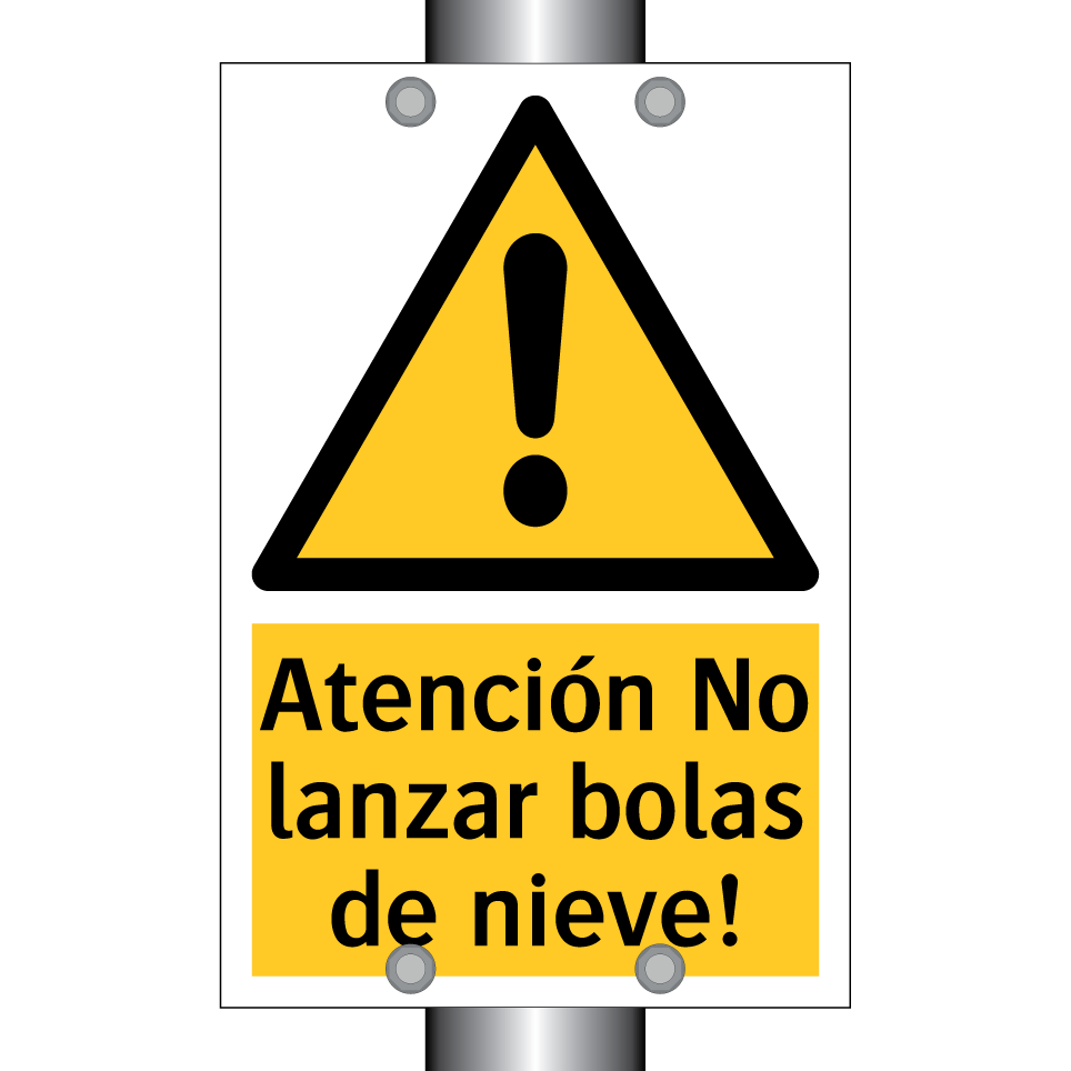 Atención No lanzar bolas de nieve!