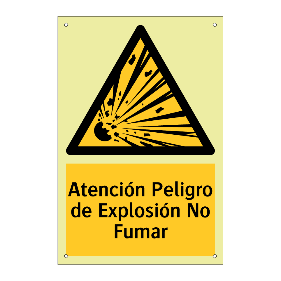 Atención Peligro de Explosión No Fumar