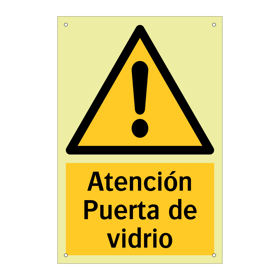 Atención Puerta de vidrio