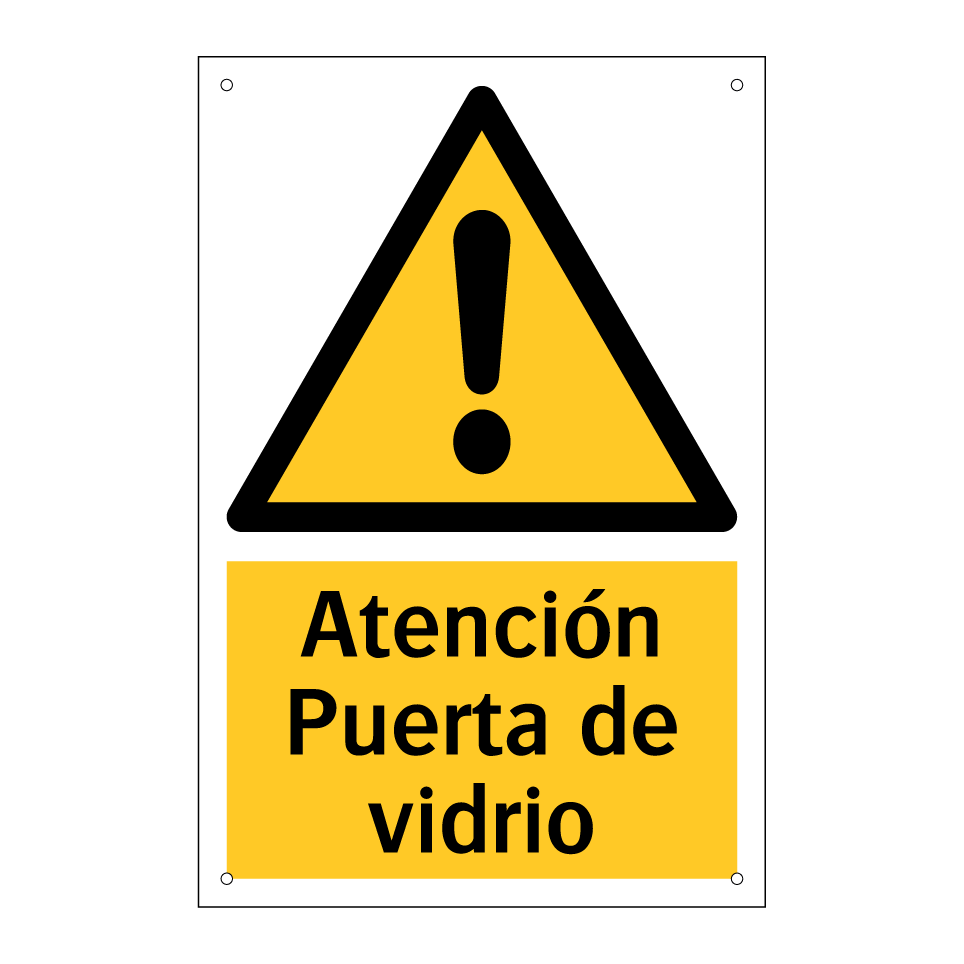 Atención Puerta de vidrio