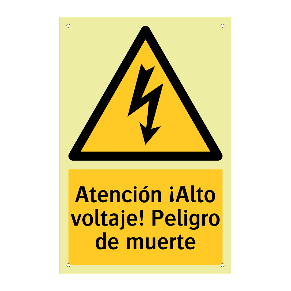 Atención ¡Alto voltaje! Peligro de muerte
