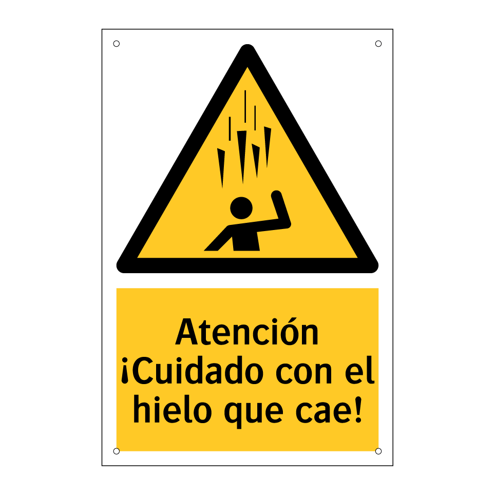 Atención ¡Cuidado con el hielo que cae!