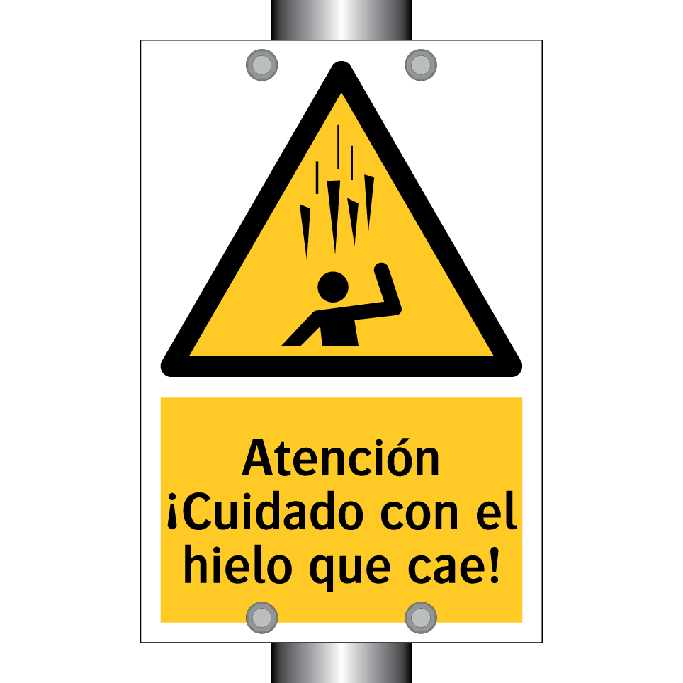 Atención ¡Cuidado con el hielo que cae!