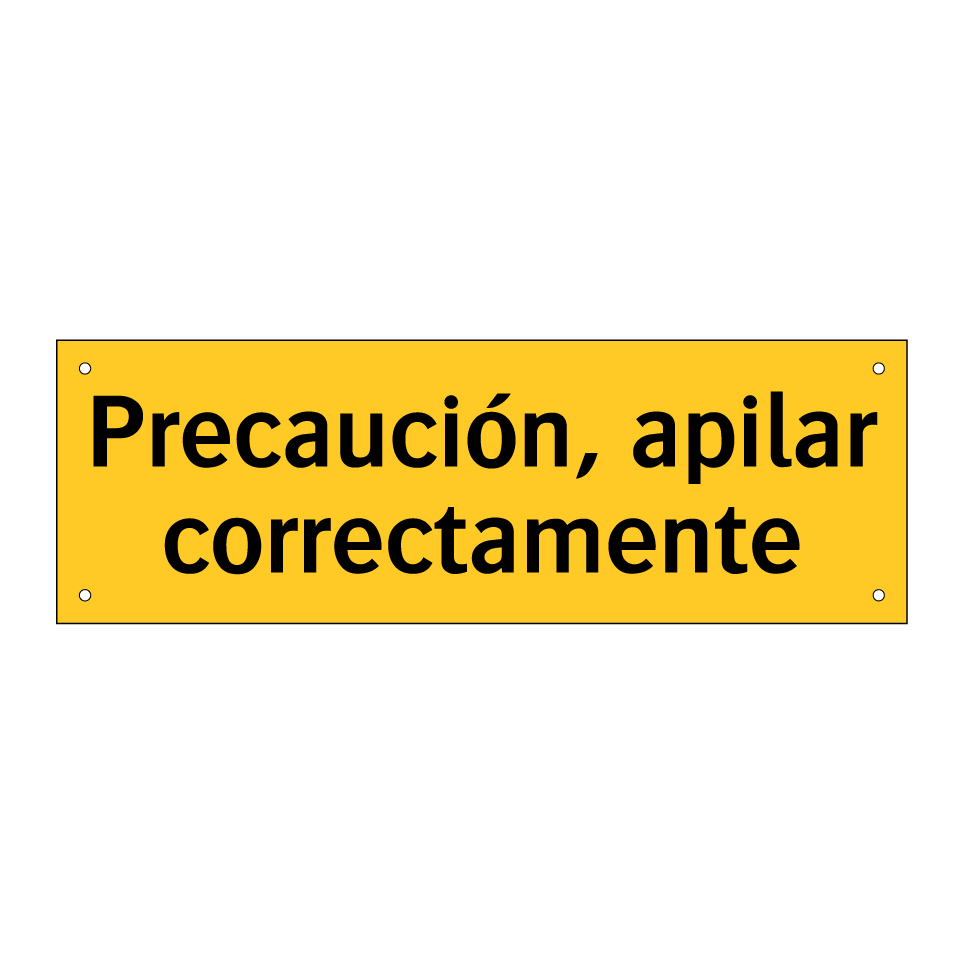 Precaución, apilar correctamente